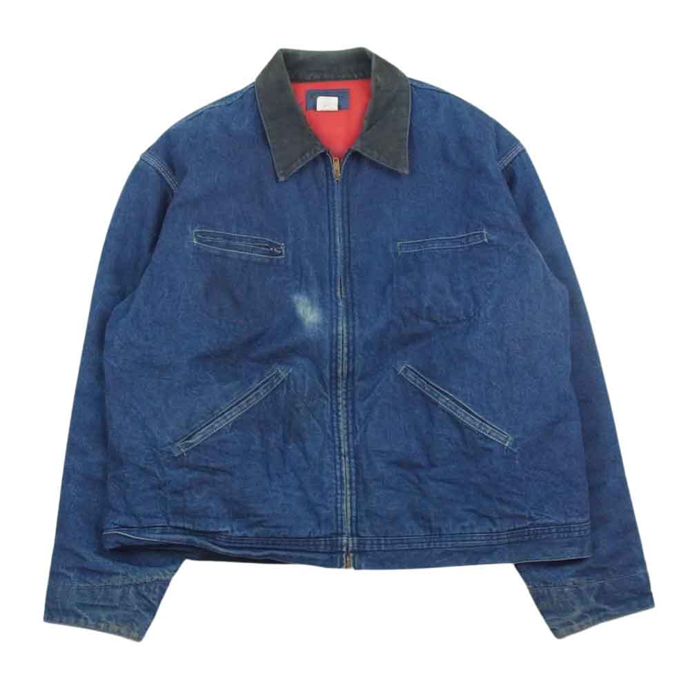 OSHKOSH オシュコシュ 602-1003 vintage 70s 80s IDEAL社製ジッパー 裏地キルティング ジップアップ  ヴィンテージ デニム ジャケット インディゴブルー系 50R【中古】