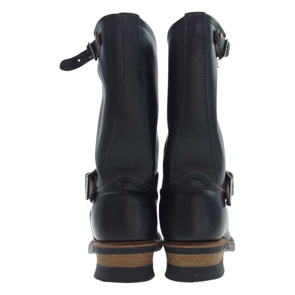RED WING レッドウィング 97年製 PT91 茶芯 刺繍タグ ENGINEER BOOT エンジニア ブーツ ブラック系 US9D【中古】