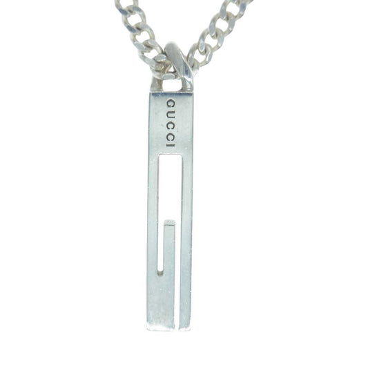 GUCCI グッチ Gマーク ロゴ シグネチャー ネックレス シルバー系【中古】