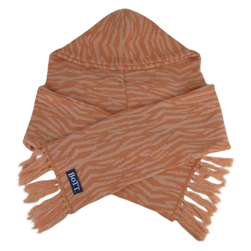 ボット 22AW Zebra Hood Scarf ゼブラ フード スカーフ マフラー フリンジ オレンジ系【中古】