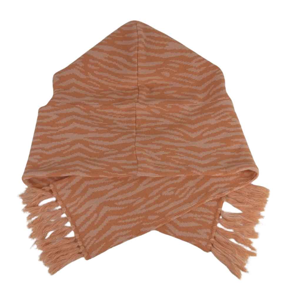 ボット 22AW Zebra Hood Scarf ゼブラ フード スカーフ マフラー フリンジ オレンジ系【中古】