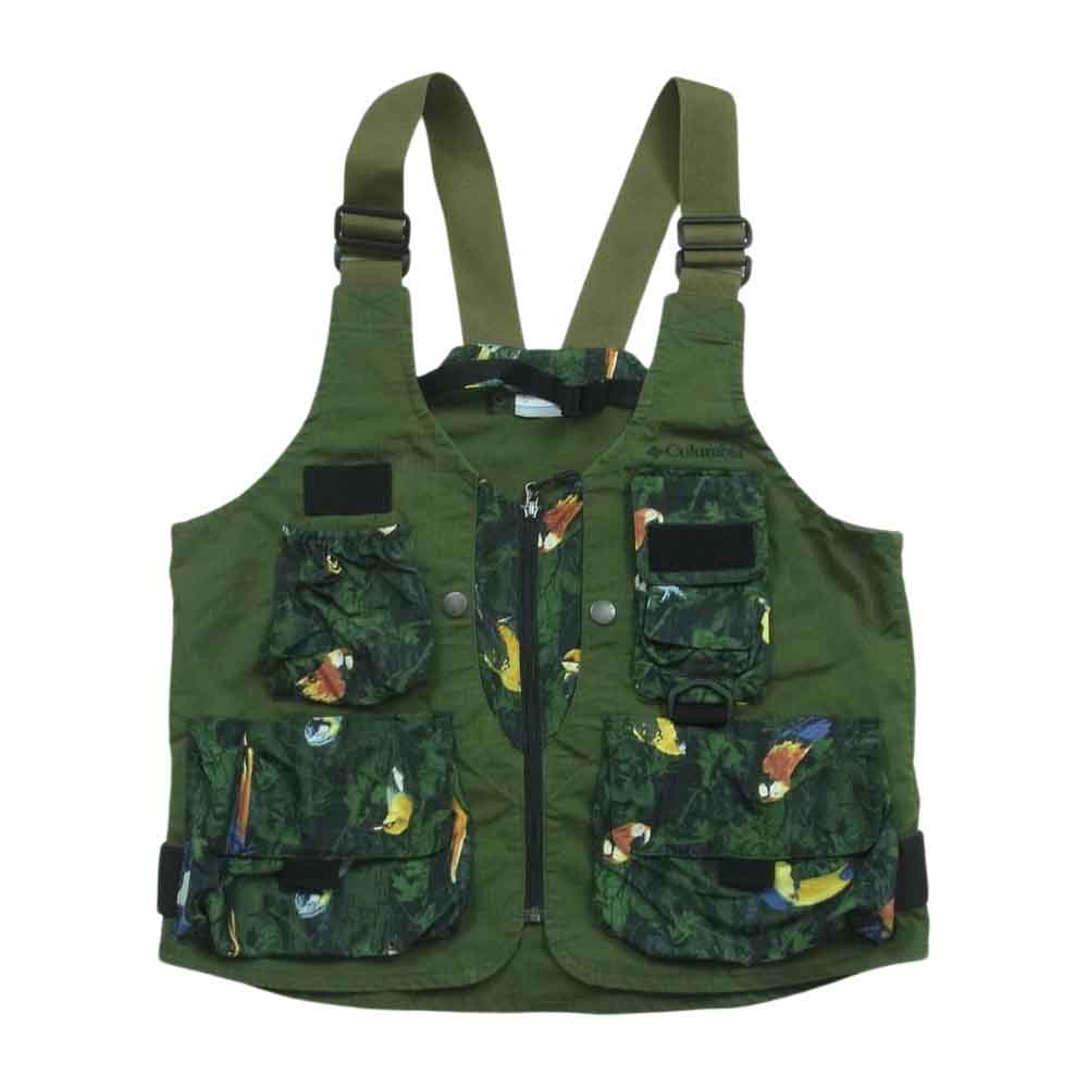 Columbia コロンビア 119 PM4963 GREEN PINES VEST グリーン パインズ 鳥 総柄 ベスト ベトナム製 グリーン系 L【中古】