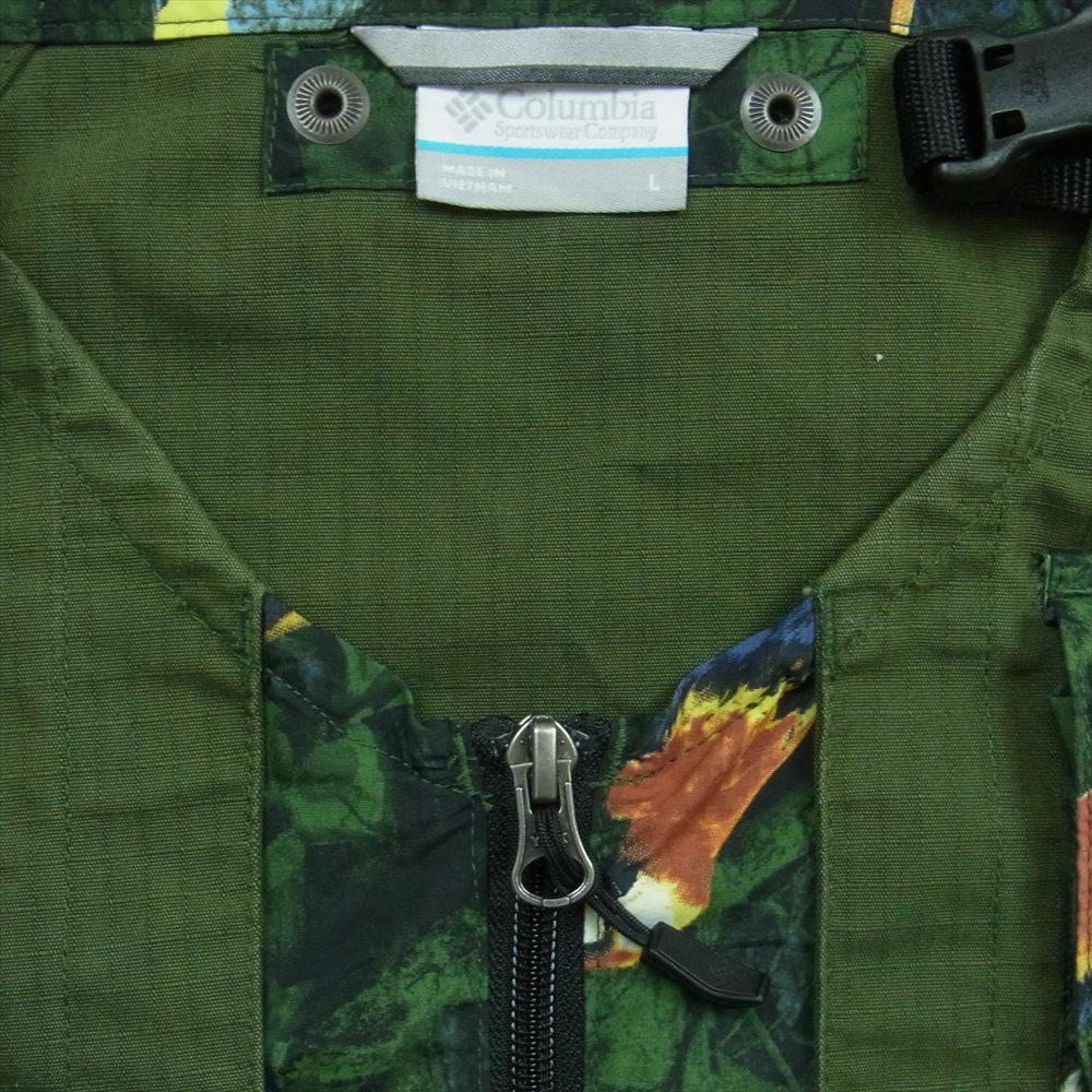 Columbia コロンビア 119 PM4963 GREEN PINES VEST グリーン パインズ 鳥 総柄 ベスト ベトナム製 グリーン系 L【中古】