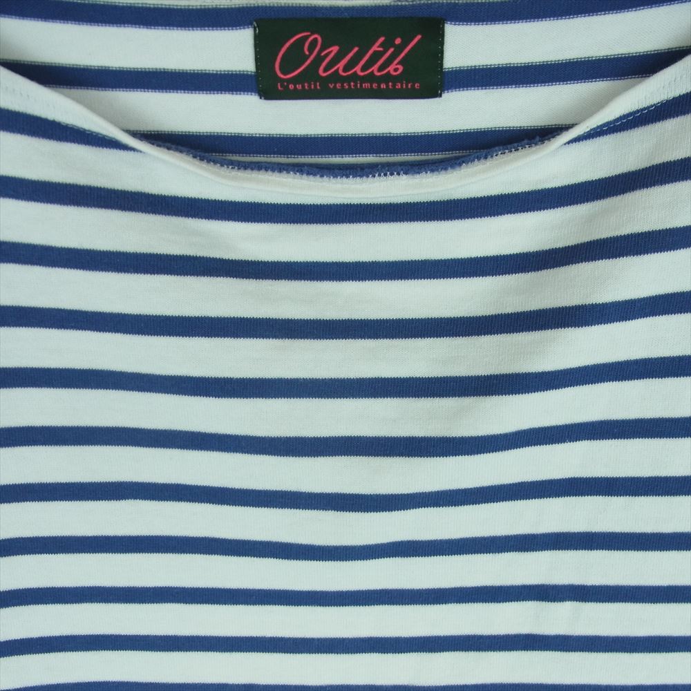 ウティ ボーダー バスク シャツ 長袖 カットソー フランス製 ブルー系 ホワイト系 2【中古】