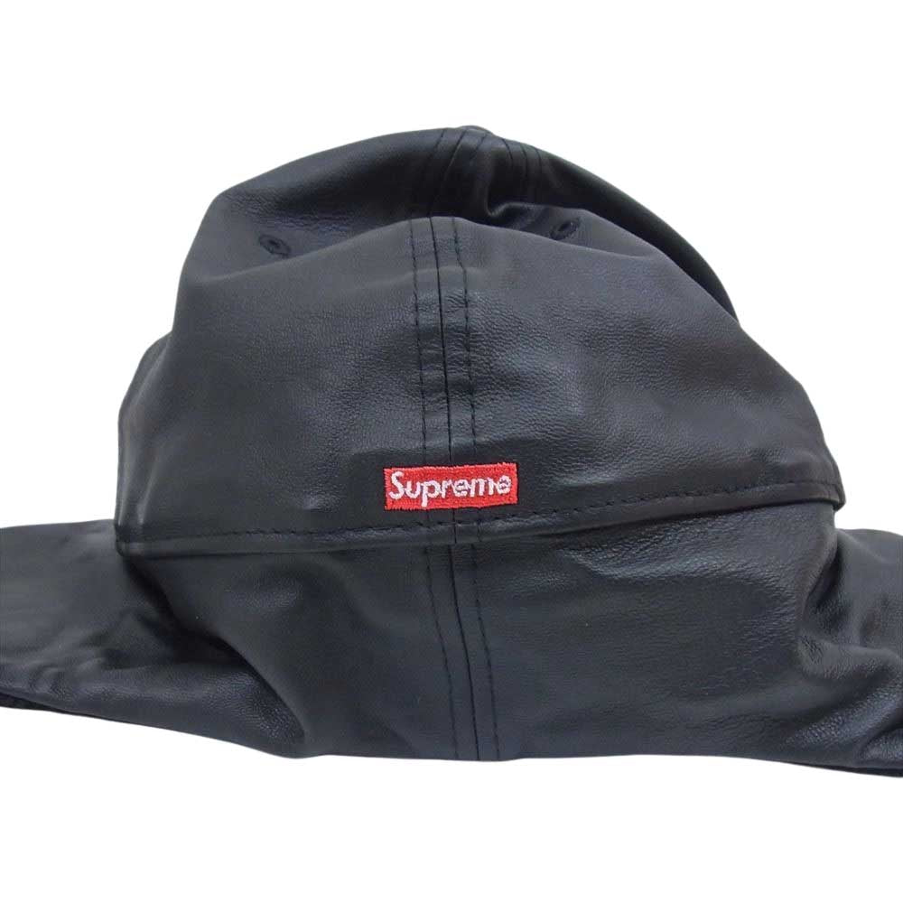 Supreme シュプリーム 22AW New Era Leather Ear Flap Box Logo ニューエラ レザー イヤー フラップ キャップ ブラック系 7 5/8【中古】