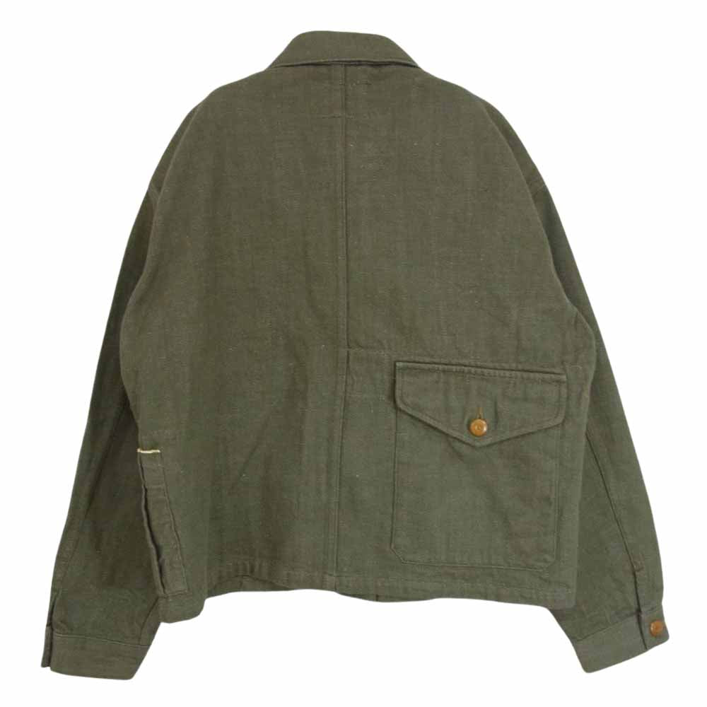 Nigel Cabourn ナイジェルケーボン 8045-00-80004 BATTLE DRESS JACKET バトルドレス デニム ミリタリー ジャケット カーキ系 46【中古】