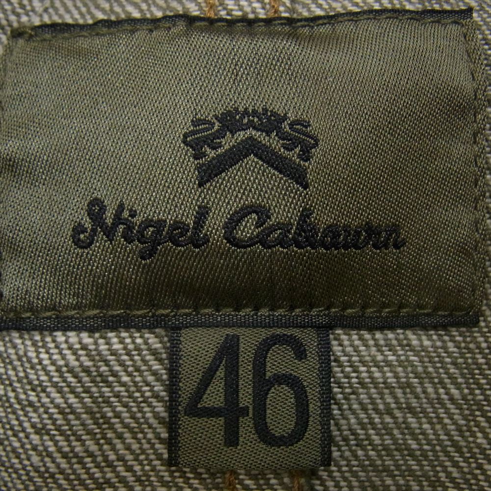 Nigel Cabourn ナイジェルケーボン 8045-00-80004 BATTLE DRESS JACKET バトルドレス デニム ミリタリー ジャケット カーキ系 46【中古】