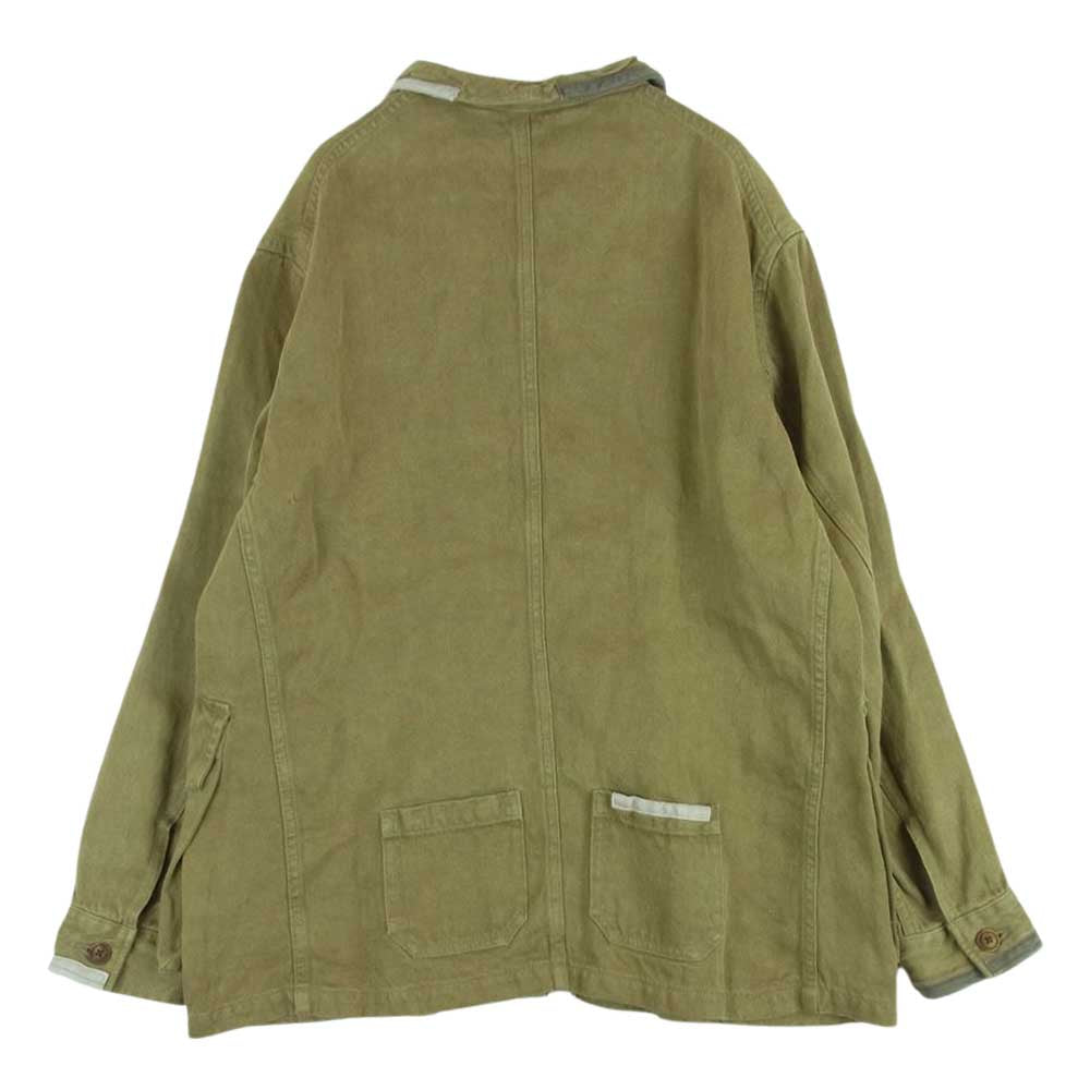 Nigel Cabourn ナイジェルケーボン 8046-00-80000 WORK JACKET REPAIR FINSH HEMP DENIM ヘンプデニム リペア パッチワーク ジャケット サンドベージュ系 46【中古】