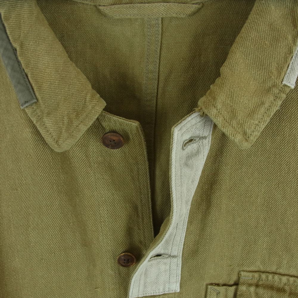 Nigel Cabourn ナイジェルケーボン 8046-00-80000 WORK JACKET REPAIR FINSH HEMP DENIM ヘンプデニム リペア パッチワーク ジャケット サンドベージュ系 46【中古】