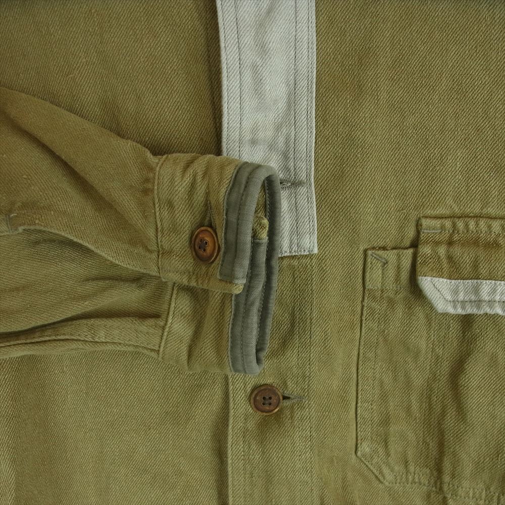 Nigel Cabourn ナイジェルケーボン 8046-00-80000 WORK JACKET REPAIR FINSH HEMP DENIM ヘンプデニム リペア パッチワーク ジャケット サンドベージュ系 46【中古】