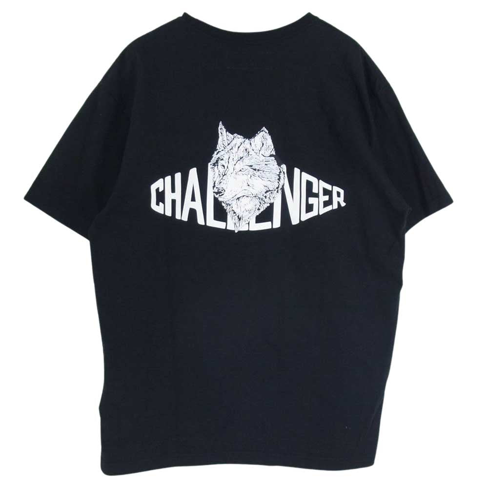 CHALLENGER チャレンジャー WOLF LOGO TEE ウルフ ロゴ プリント Tシャツ ブラック系 XL【中古】