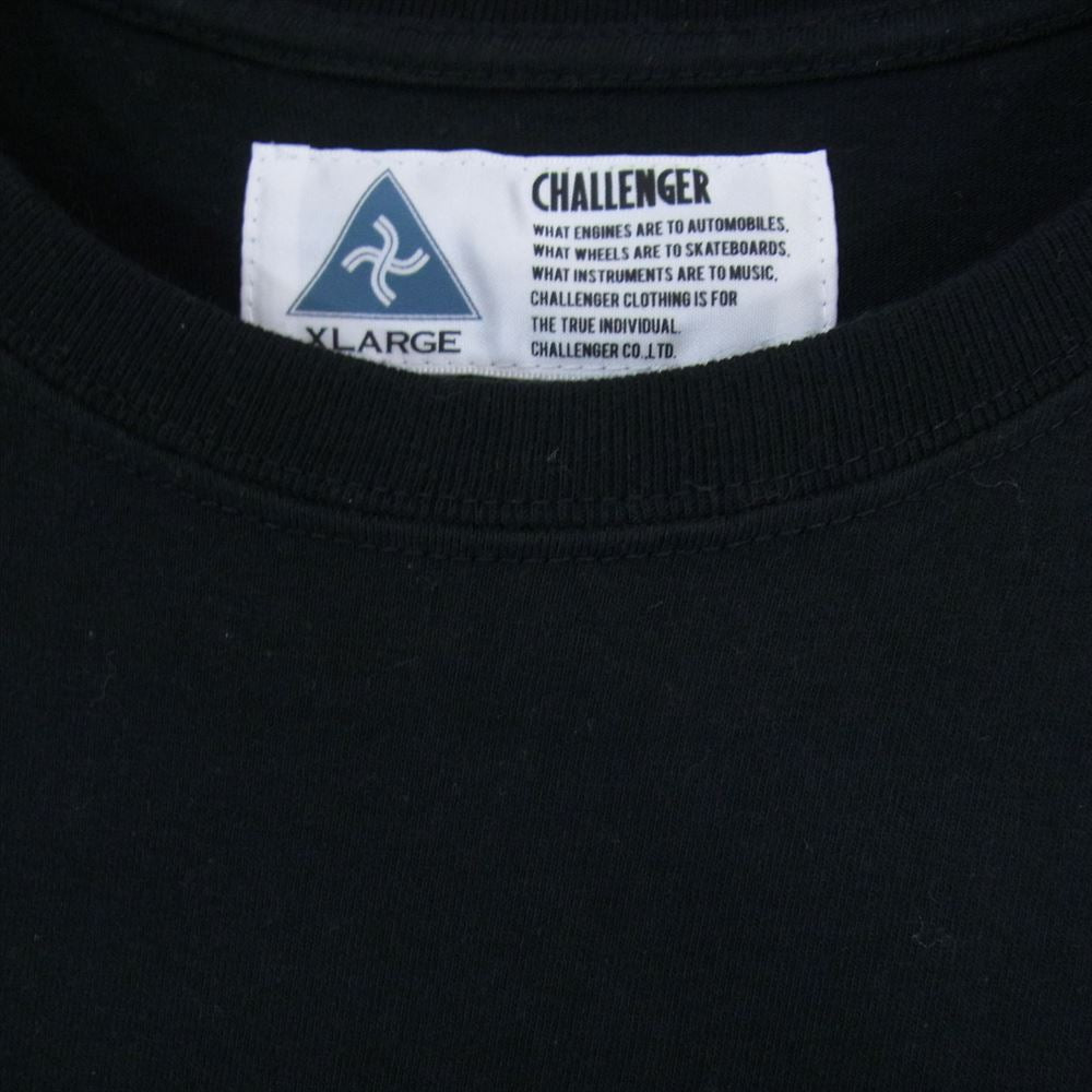 CHALLENGER チャレンジャー WOLF LOGO TEE ウルフ ロゴ プリント Tシャツ ブラック系 XL【中古】