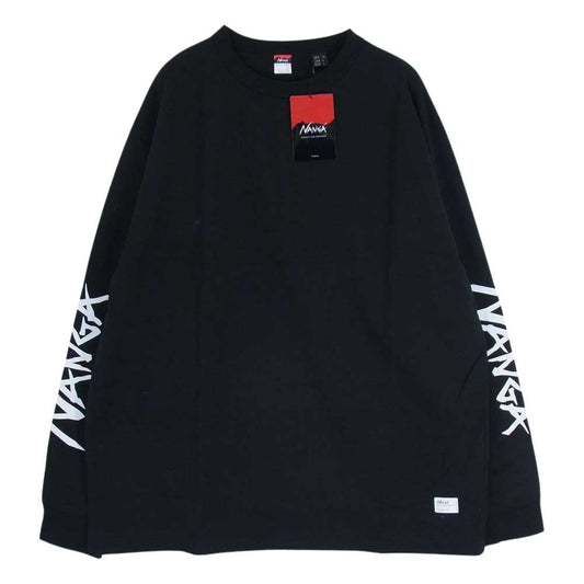 NANGA ナンガ N0000902 ECO HYBRID NANGA LOGO L/S TEE エコ ハイブリッド ロゴ 長袖 Tシャツ ブラック系 XL【新古品】【未使用】【中古】