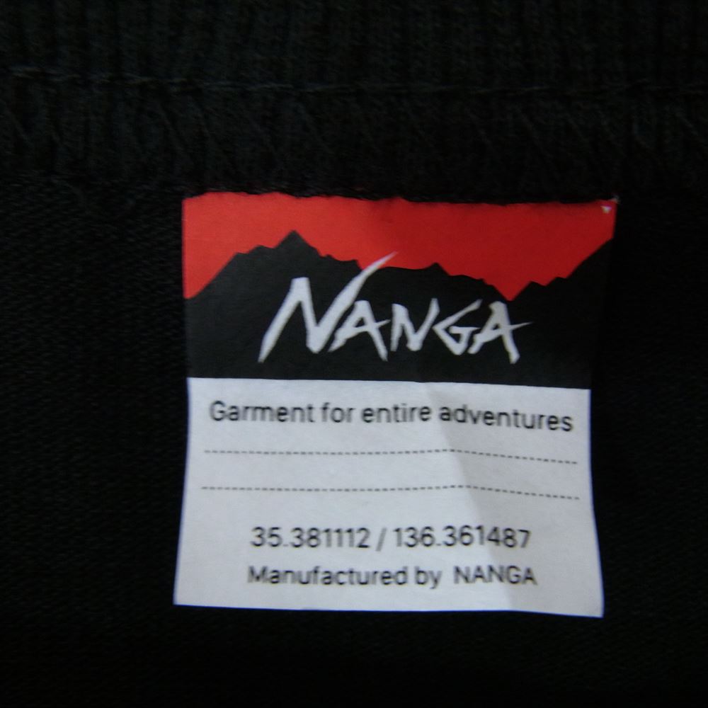 NANGA ナンガ N0000902 ECO HYBRID NANGA LOGO L/S TEE エコ ハイブリッド ロゴ 長袖 Tシャツ ブラック系 XL【新古品】【未使用】【中古】