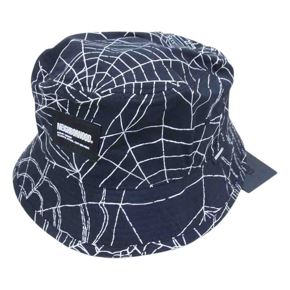 NEIGHBORHOOD ネイバーフッド 23SS 231YGNH-HT04 SPIDERWEB BUCKET HAT スパイダーウェブ バケット ハット ブラック系 L【極上美品】【中古】