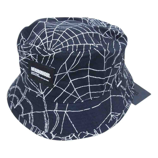 NEIGHBORHOOD ネイバーフッド 23SS 231YGNH-HT04 SPIDERWEB BUCKET HAT スパイダーウェブ バケット ハット ブラック系 L【極上美品】【中古】