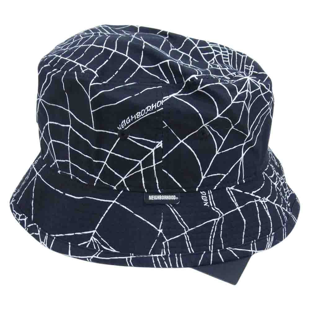 NEIGHBORHOOD ネイバーフッド 23SS 231YGNH-HT04 SPIDERWEB BUCKET HAT スパイダーウェブ バケット ハット ブラック系 L【極上美品】【中古】