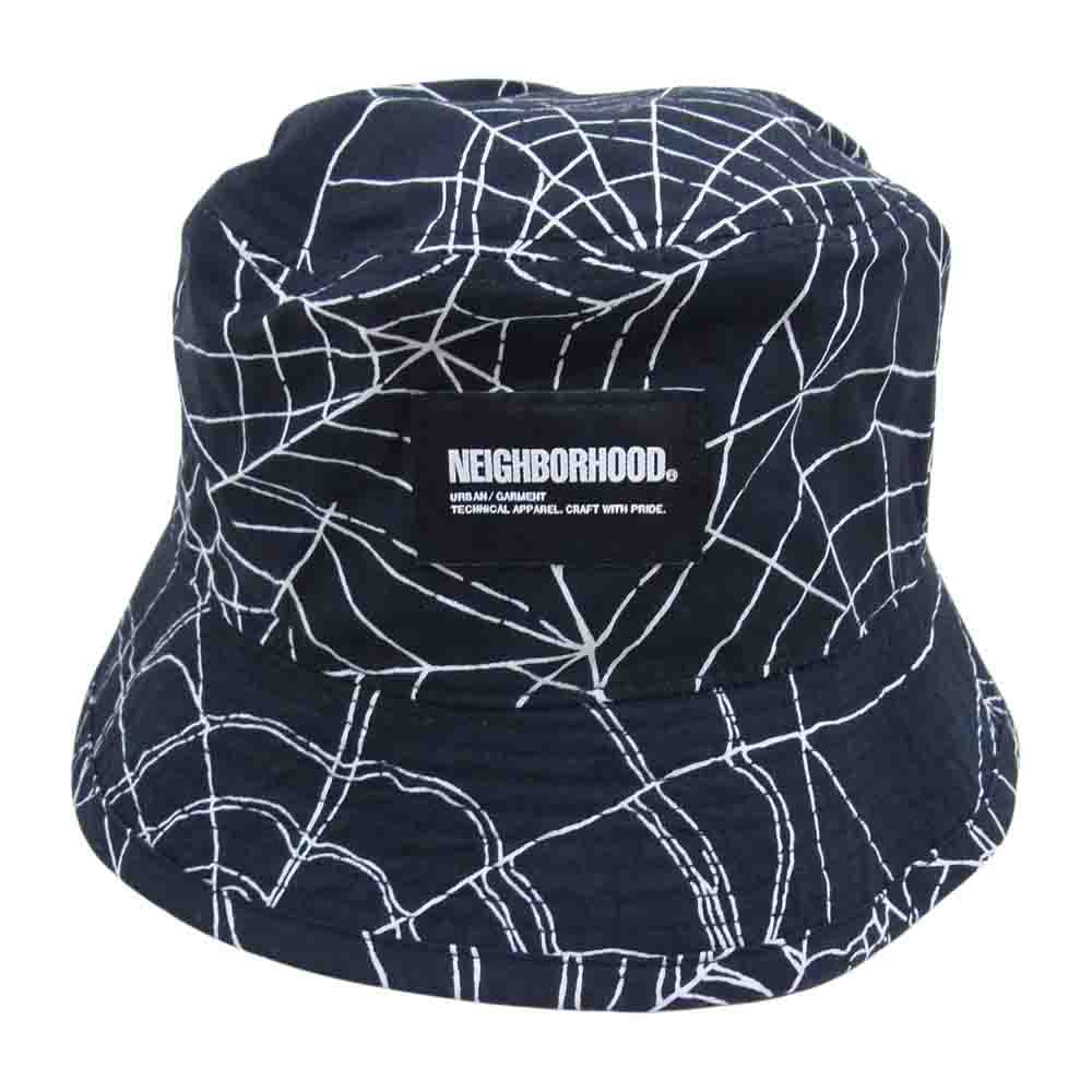 NEIGHBORHOOD ネイバーフッド 23SS 231YGNH-HT04 SPIDERWEB BUCKET HAT スパイダーウェブ バケット ハット ブラック系 L【極上美品】【中古】