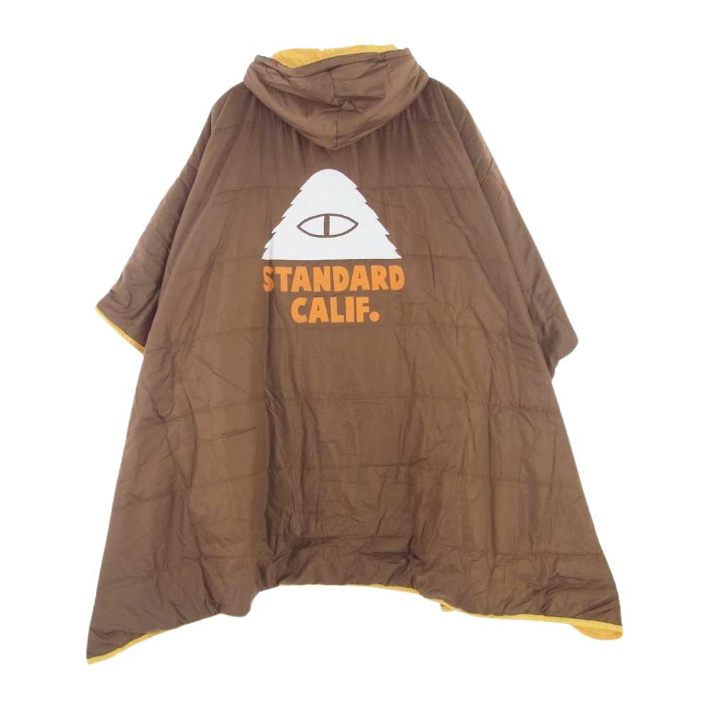 STANDARD CALIFORNIA スタンダードカリフォルニア × POLeR ポーラー Reversible Poncho リバーシブルポンチョ ブラウン系 イエロー系 ONE SIZE【極上美品】【中古】
