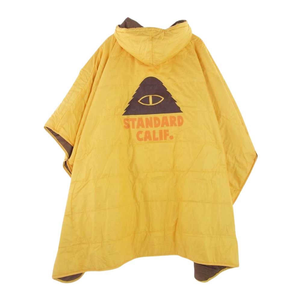 STANDARD CALIFORNIA スタンダードカリフォルニア × POLeR ポーラー Reversible Poncho リバーシブルポンチョ ブラウン系 イエロー系 ONE SIZE【極上美品】【中古】