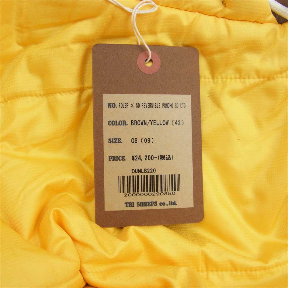 STANDARD CALIFORNIA スタンダードカリフォルニア × POLeR ポーラー Reversible Poncho リバーシブルポンチョ ブラウン系 イエロー系 ONE SIZE【極上美品】【中古】
