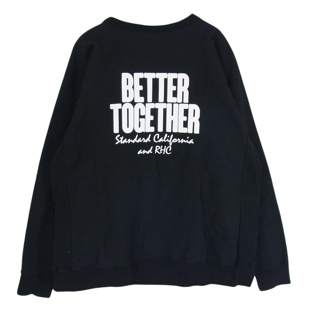 Ron Herman ロンハーマン RHC STANDARD CALIFORNIA スタンダードカリフォルニア BETTER TOGETHER Crew Sweat スウェット ブラック系 XL【中古】