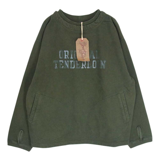 TENDERLOIN テンダーロイン 20AW CREWNECKSWEAT ウォッシュ加工 クルーネック スウェット グリーン系 L【中古】