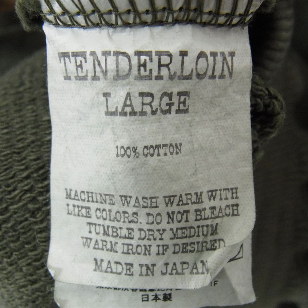 TENDERLOIN テンダーロイン 20AW CREWNECKSWEAT ウォッシュ加工 クルーネック スウェット グリーン系 L【中古】