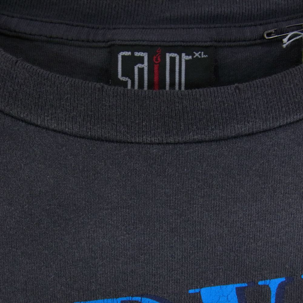 SAINT MICHAEL セントマイケル 23AW SM-A23-0000-006 LS TEE SURVIVE BLACK ロンT ダメージ加工 長袖 Tシャツ チャコール系 XL【美品】【中古】