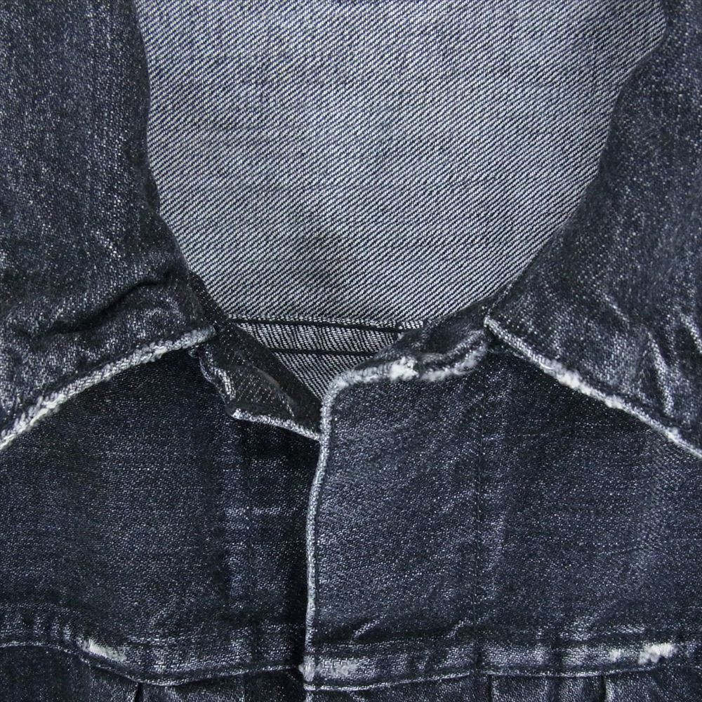 シークウェル 22AW × fragment design フラグメントデザイン DENIM JACKET クラッシュ デニム ジャケット ブラック系 XL【中古】