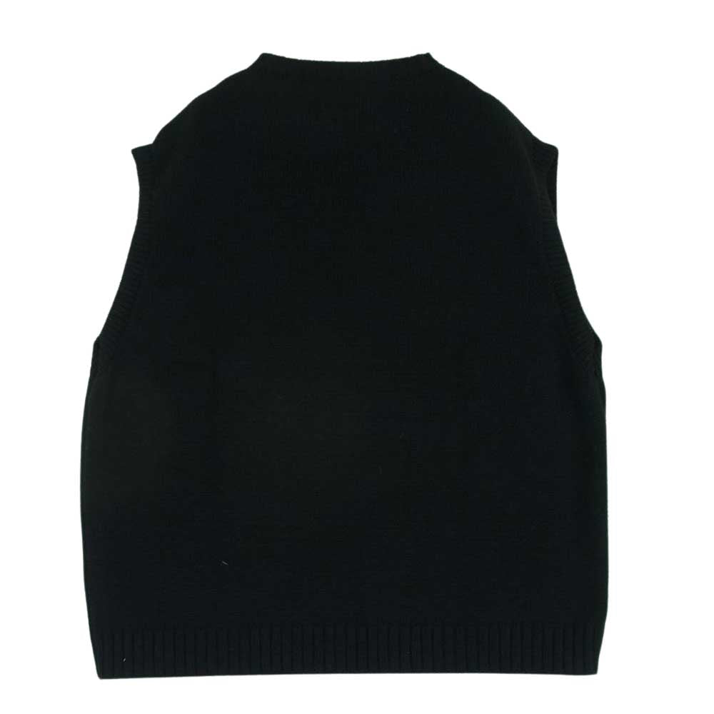 WTAPS ダブルタップス 22AW 222MADT-KNM01 DITCH VEST ACRYLIC CRS ロゴ刺繍 ニット ベスト 日本製 ブラック系 03【中古】