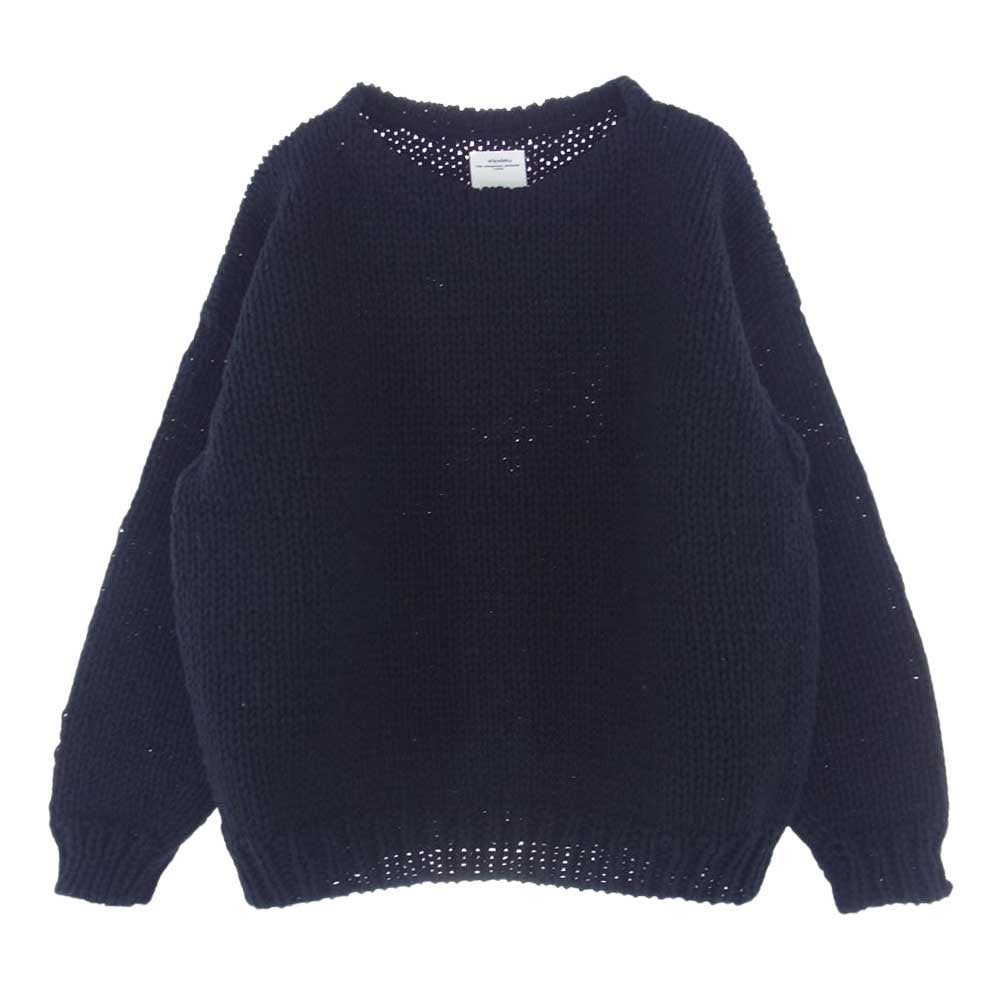 VISVIM ビズビム 22AW 0122205012002 AMPLUS BOATNECK HAND-KNIT アンプラス ボートネック ハンド ニット セーター ブラック系 2【中古】