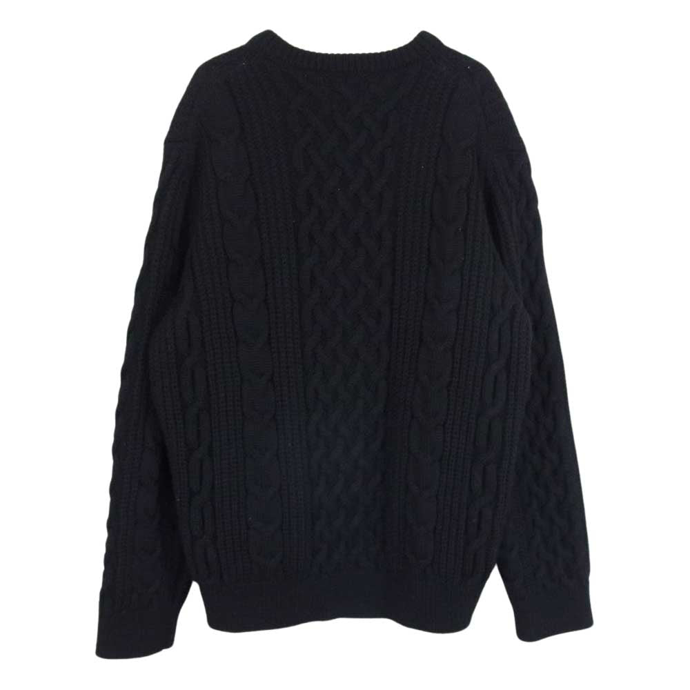 RATS ラッツ 15’RN-1107 ALAN KNIT SWEATER アラン ケーブル ウール ニット ブラック系 XL【中古】