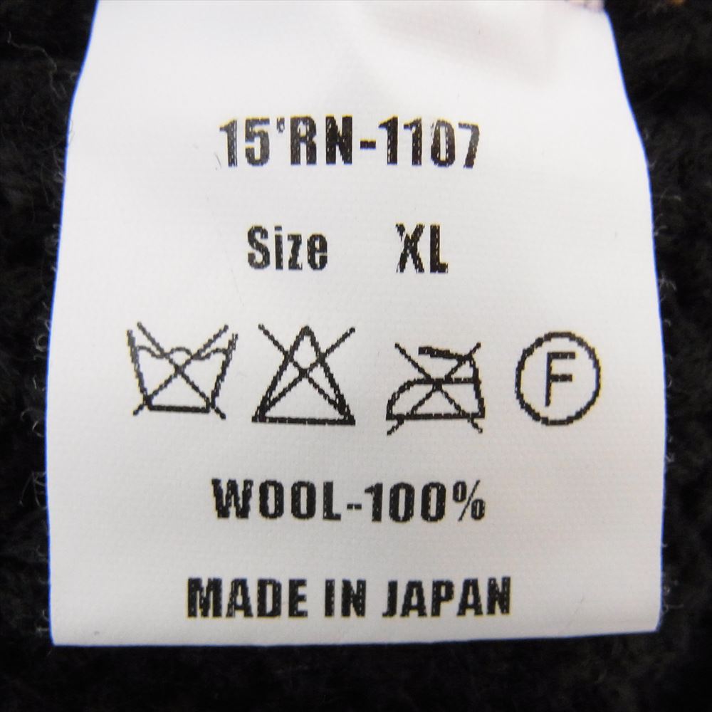RATS ラッツ 15’RN-1107 ALAN KNIT SWEATER アラン ケーブル ウール ニット ブラック系 XL【中古】
