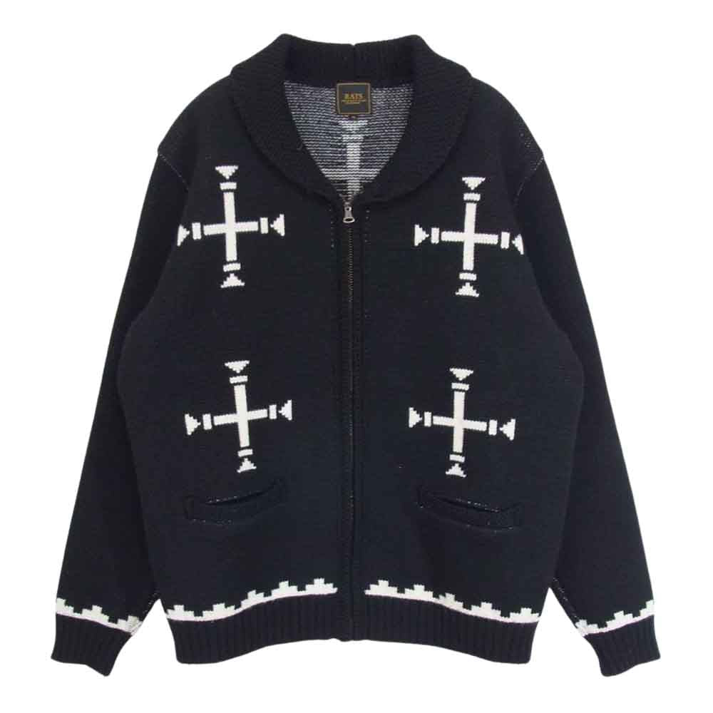 RATS ラッツ 15’RN-1204 NAVAJO SHAWL COLLAR KNIT ショール カラー ニット ブラック系 XL【中古】