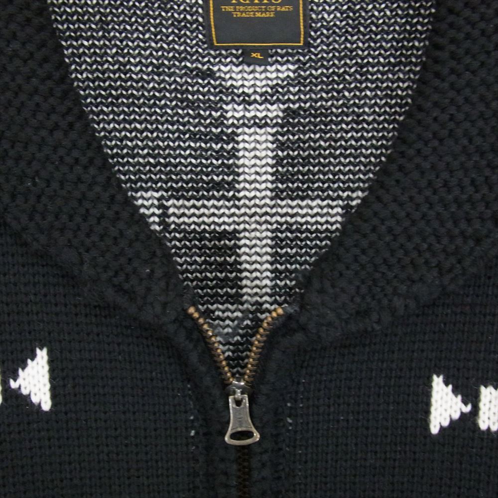 RATS ラッツ 15'RN-1204 NAVAJO SHAWL COLLAR KNIT ショール カラー ニット ブラック系 XL【中古】 –  ブランド古着 LIFE