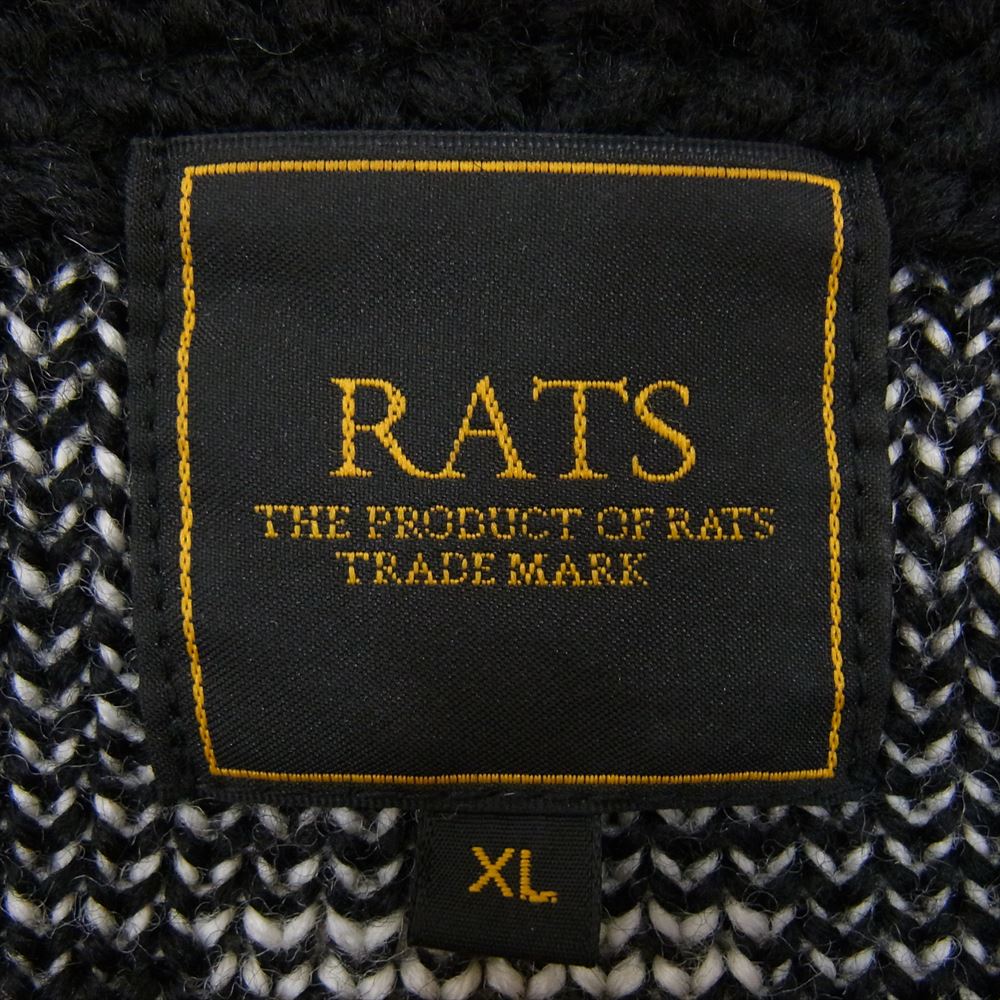 RATS ラッツ 15’RN-1204 NAVAJO SHAWL COLLAR KNIT ショール カラー ニット ブラック系 XL【中古】