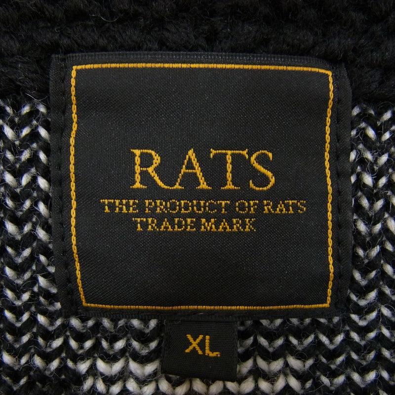 RATS ラッツ 15'RN-1204 NAVAJO SHAWL COLLAR KNIT ショール カラー ニット ブラック系 XL【中古】 –  ブランド古着 LIFE