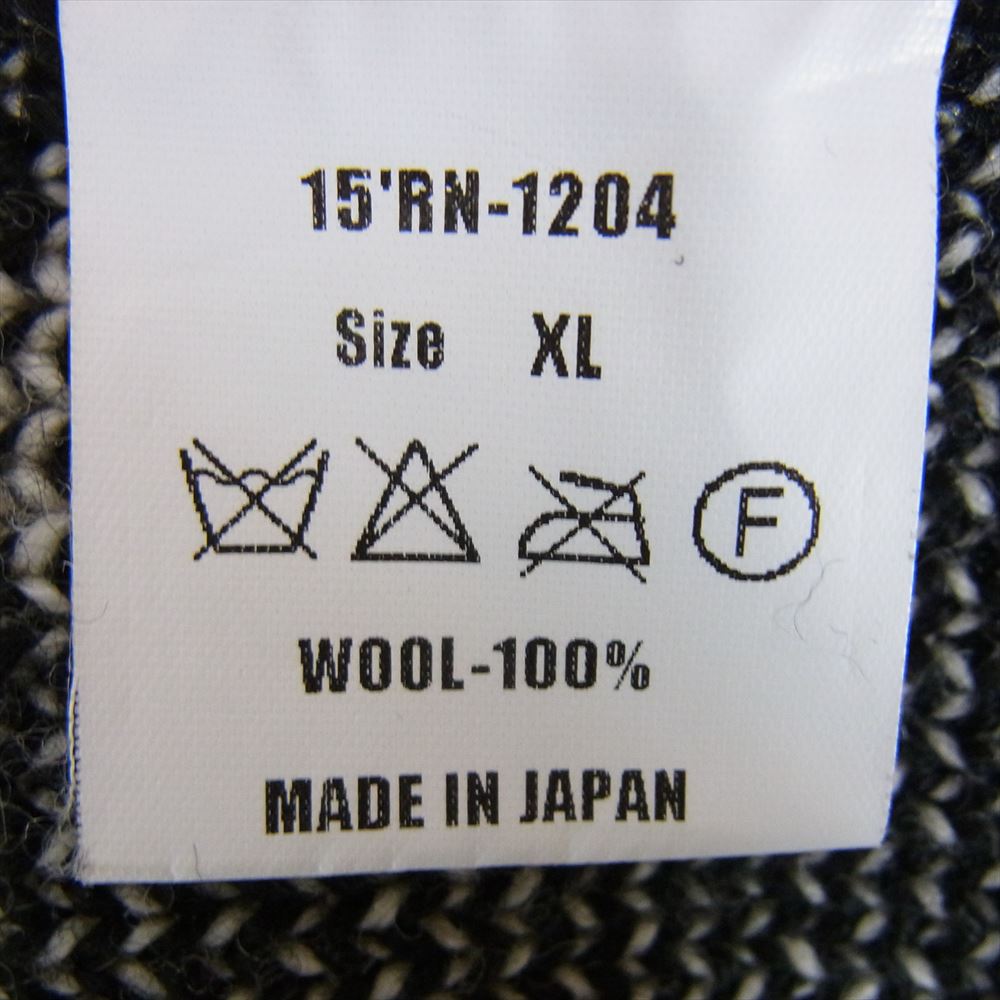 RATS ラッツ 15’RN-1204 NAVAJO SHAWL COLLAR KNIT ショール カラー ニット ブラック系 XL【中古】