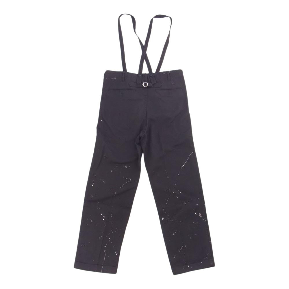 VISVIM ビズビム 0220905008005 20AW ICT限定 CAMUS BRACES PANTS WD ペンキ加工 サスペンダー パンツ ブラック系 2【中古】