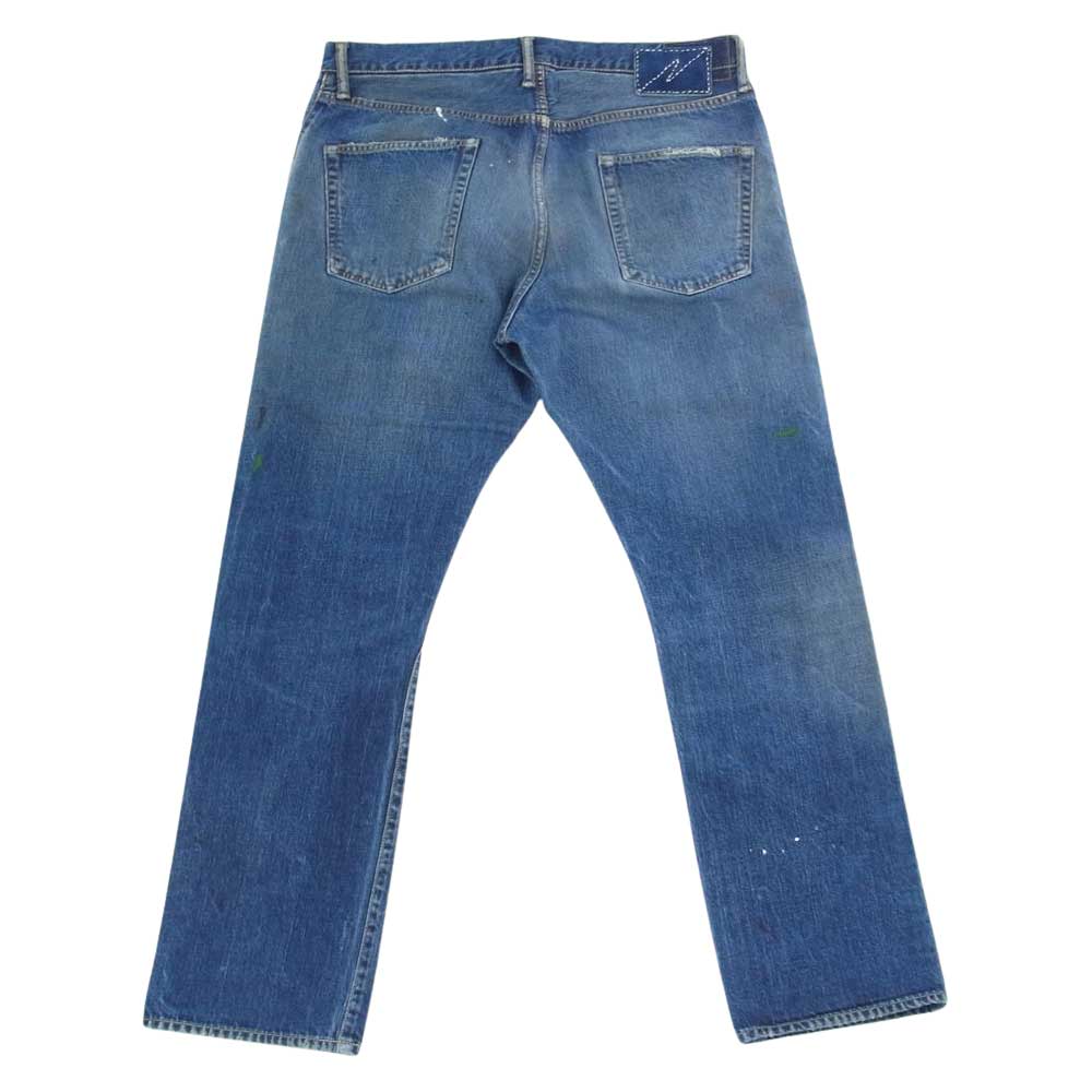 VISVIM ビズビム 0118205005045 18AW FLAGSHIP STORE EXCLUSIVE SOCIAL SCULPTURE DRY DENIM 4 ダメージ ペイント 加工 ソーシャル スカルプチャー ドライ デニム インディゴブルー系 L【中古】
