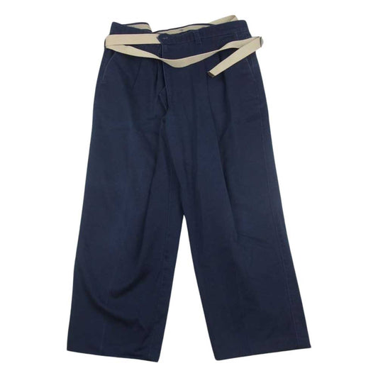 MAISON EUREKA 70 VINTAGE REWORK CHINO ヴィンテージ リメイク ベルト付き チノ パンツ ネイビー系 S【中古】