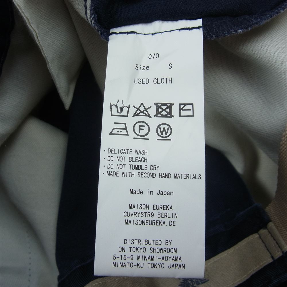 MAISON EUREKA 70 VINTAGE REWORK CHINO ヴィンテージ リメイク ベルト付き チノ パンツ ネイビー系 S【中古】