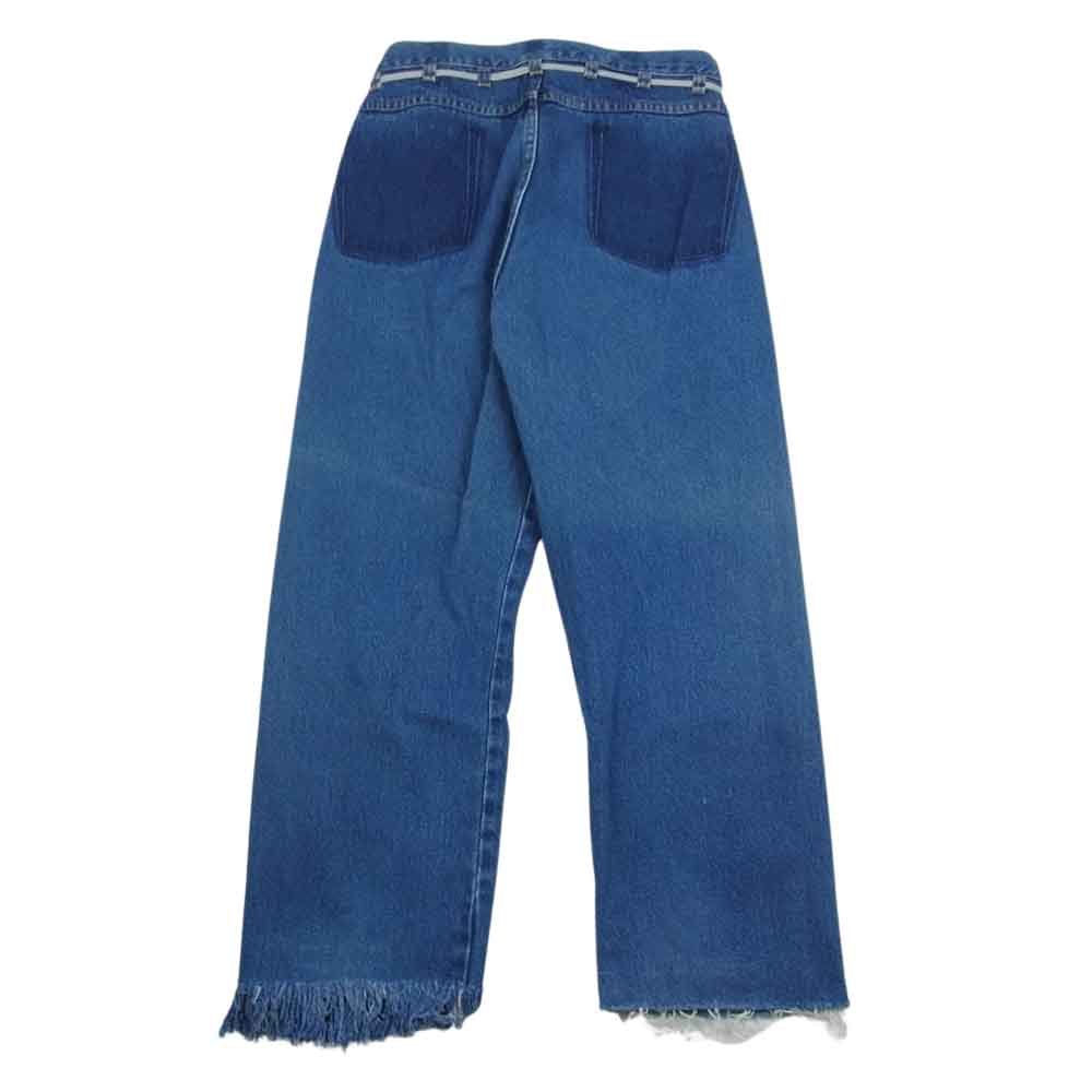 MAISON EUREKA 17 VINTAGE REWORK BIGGY PANTS ヴィンテージ リメイク ビギー ベルト付き カットオフ デニム パンツ インディゴブルー系 S【中古】