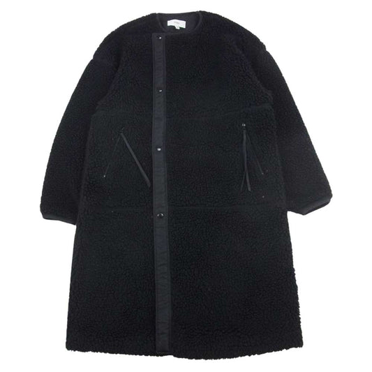 HYKE ハイク 20AW 202-17175 FAUX SHEARLING COAT シャーリング コート ボアフリース ノーカラー  ブラック系 1【中古】
