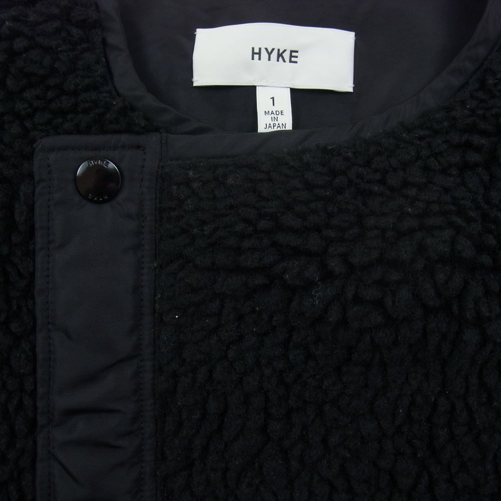HYKE ハイク 20AW 202-17175 FAUX SHEARLING COAT シャーリング コート ボアフリース ノーカラー  ブラック系 1【中古】