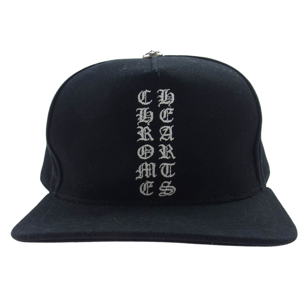 CHROME HEARTS クロムハーツ（原本無） Vertical Logo バーティカルロゴ刺繍 クロスボール トラッカー キャップ 帽子 ブラック系【中古】