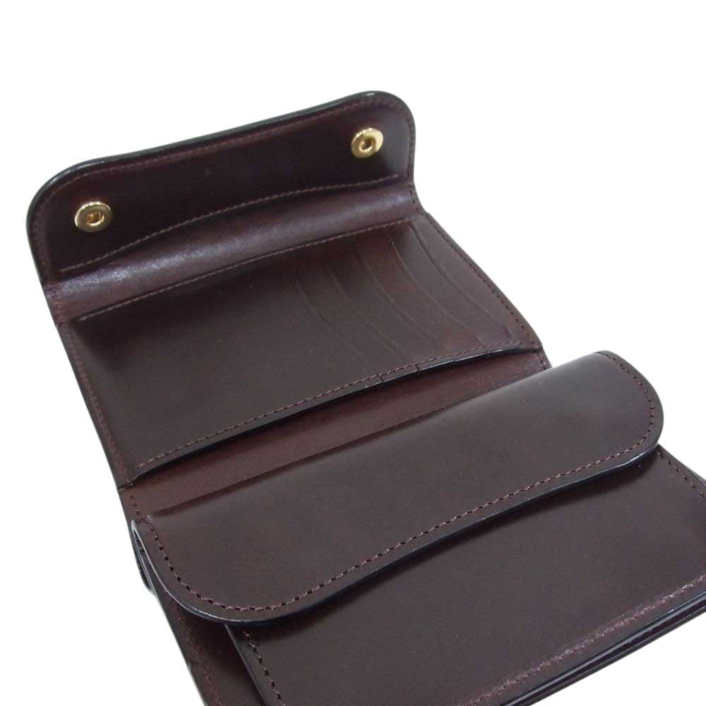 WILDSWANS ワイルドスワンズ BYRNE DBR バーン コードバン サドルプルアップ レザー ウォレット折り財布 ブラウン系【中古】