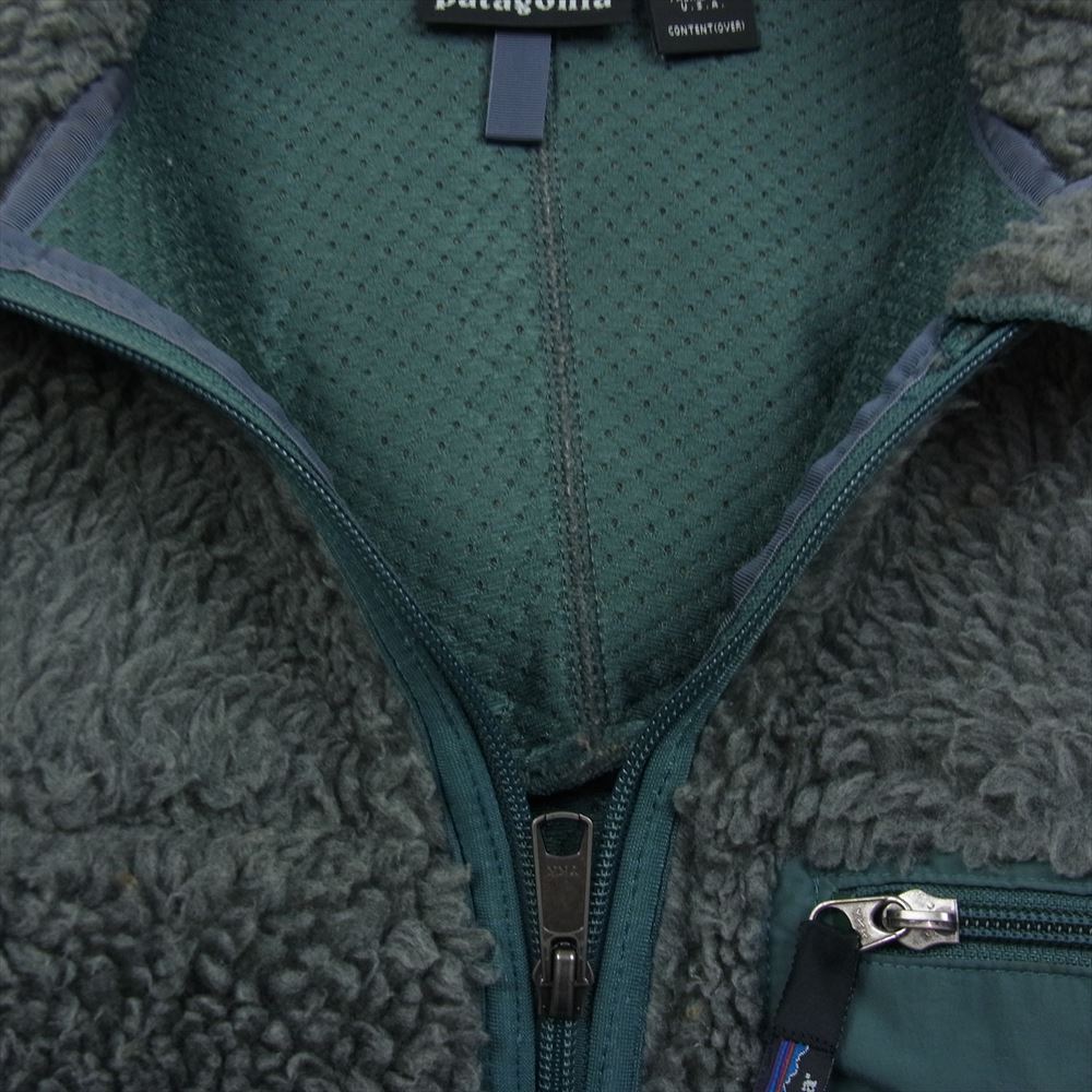 patagonia パタゴニア 23024 W778F アメリカ製 クラシック レトロXカーディガン ボア フリース ジャケット  グレー系 グリーン系 L【中古】