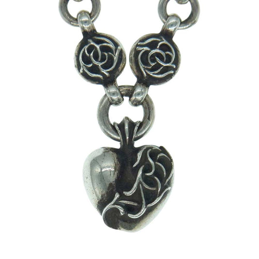 CHROME HEARTS クロムハーツ（原本無） フローラル ボール チェーン ハート シルバー ネックレス シルバー系【中古】